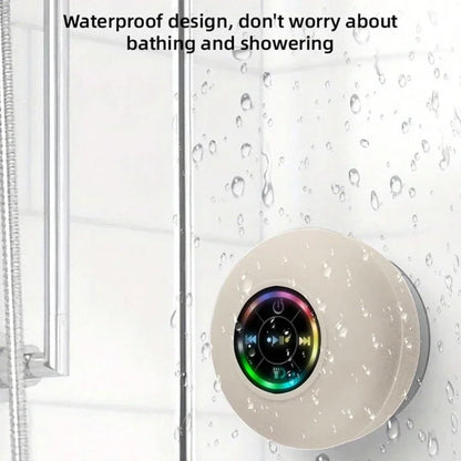 Mini Bluetooth Speaker Portable Waterproof Suction Cup Wireless Handsfree Speakers Illuminated LED Light for Showers Pool Car